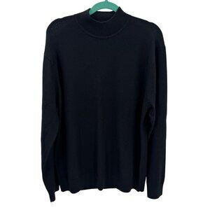 Raffi 100% Extra Fine Merino Wool Black Crew Neck Sweater Mens XL